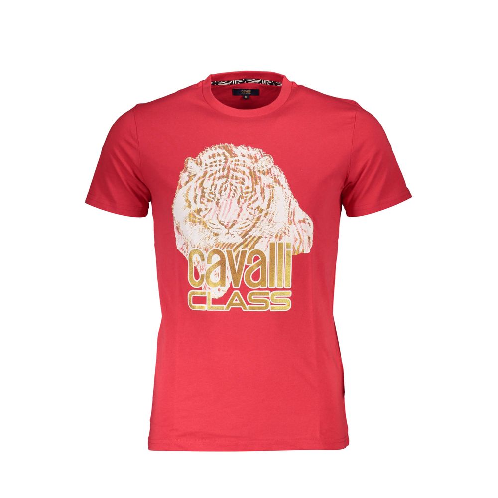 Cavalli Class Red Cotton Men TShirt Cavalli Class