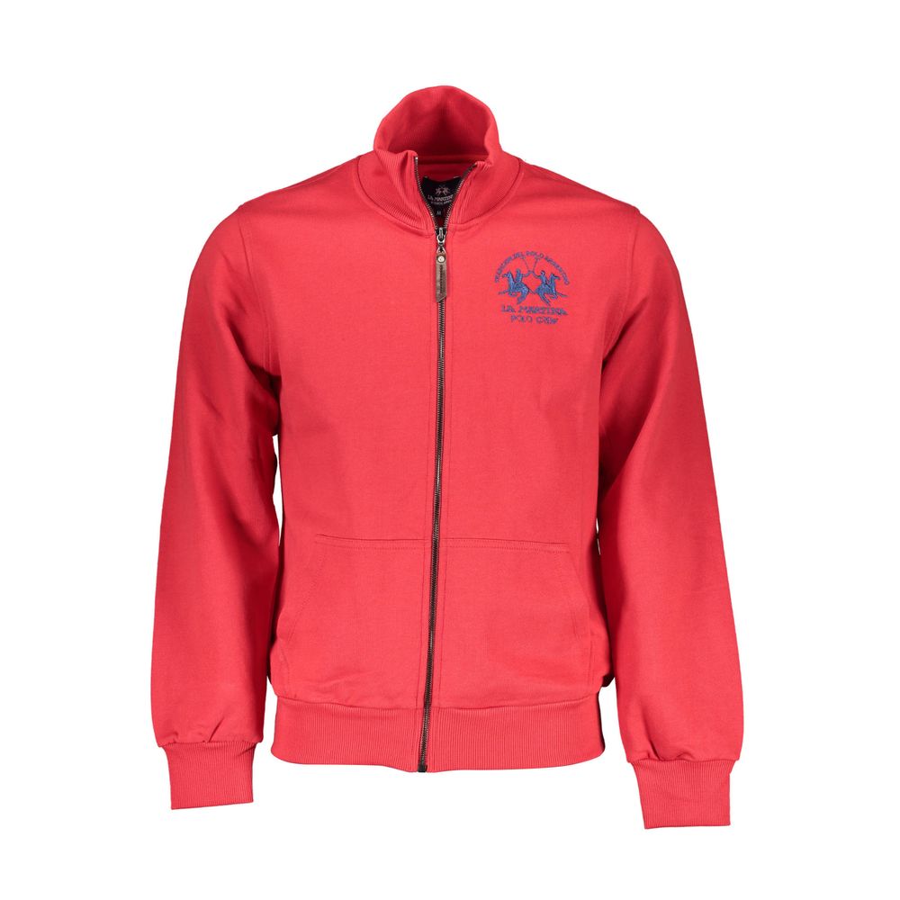 La Martina Red Cotton Men Sweater La Martina