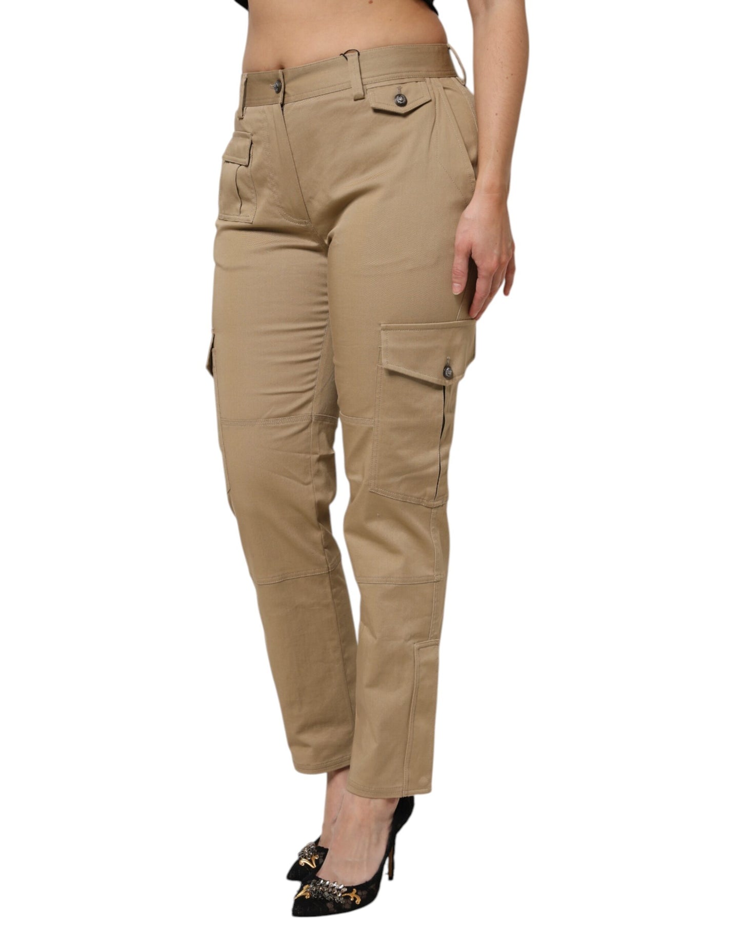 Dolce & Gabbana Brown Cotton Cargo Tapered Pants Dolce & Gabbana