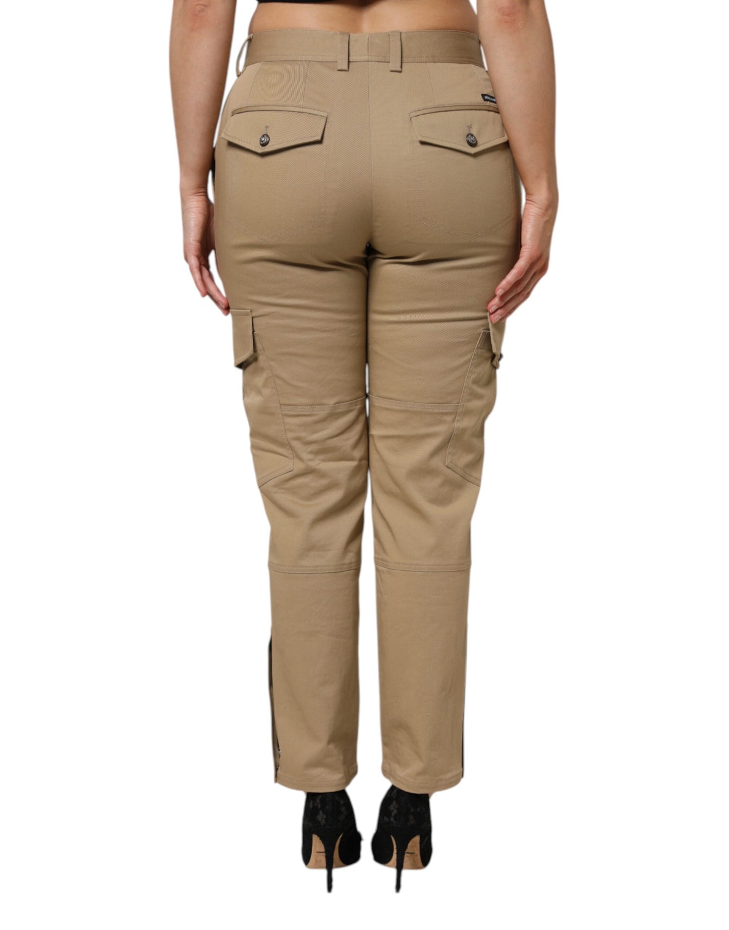 Dolce & Gabbana Brown Cotton Cargo Tapered Pants Dolce & Gabbana