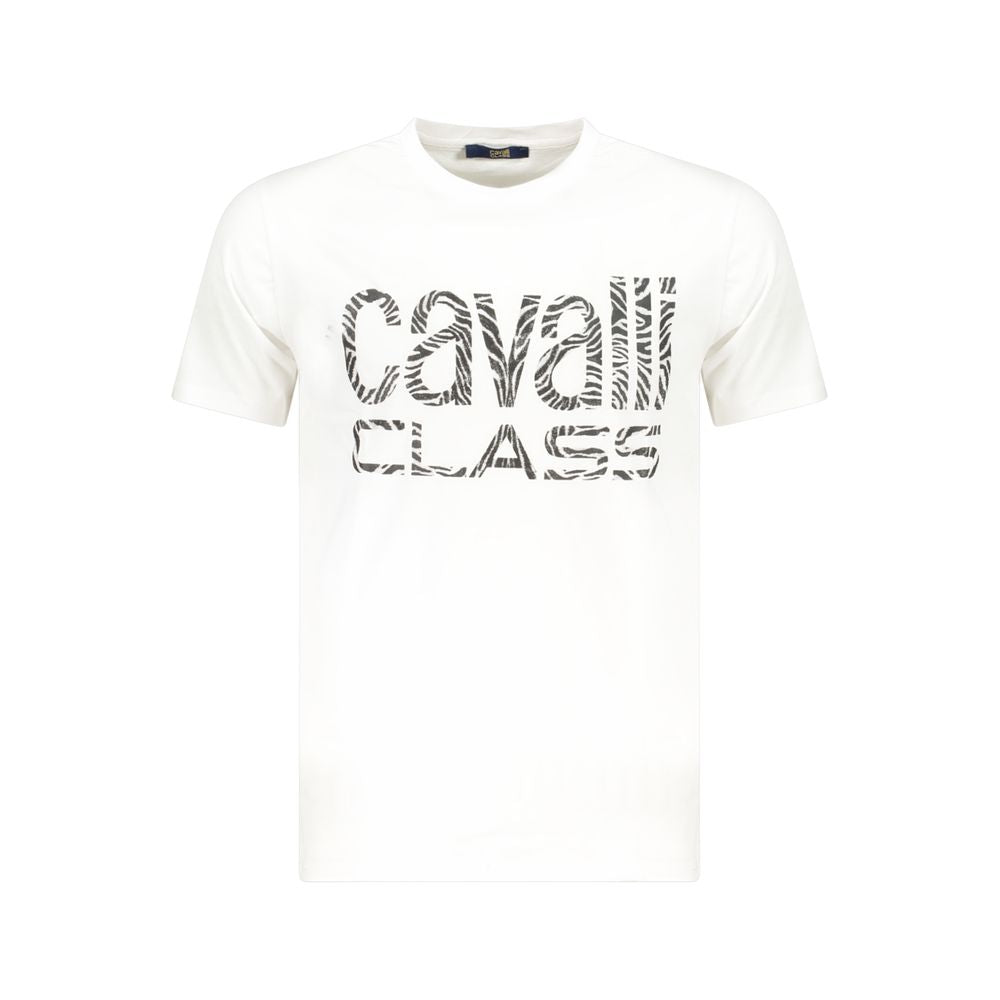 Cavalli Class White Cotton Men T-Shirt Cavalli Class
