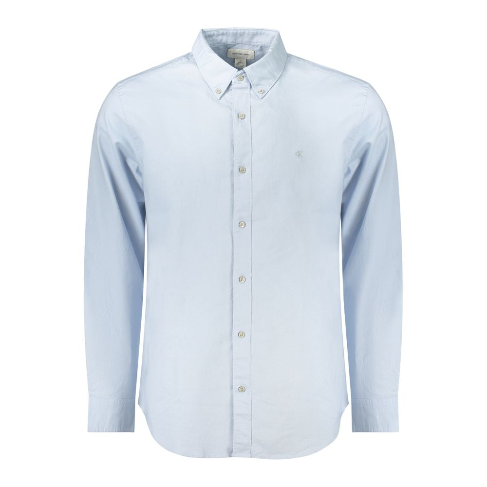 Calvin Klein Light Blue Cotton Men Shirt Calvin Klein