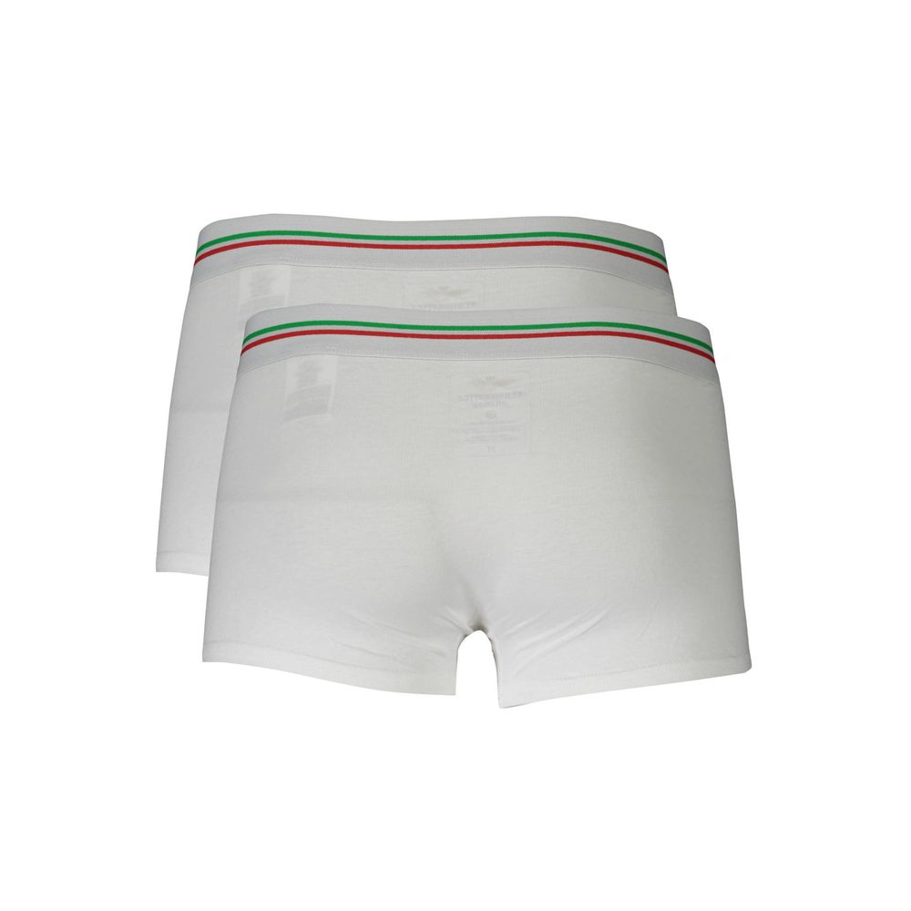 Aeronautica Militare White Cotton Men Boxer Aeronautica Militare