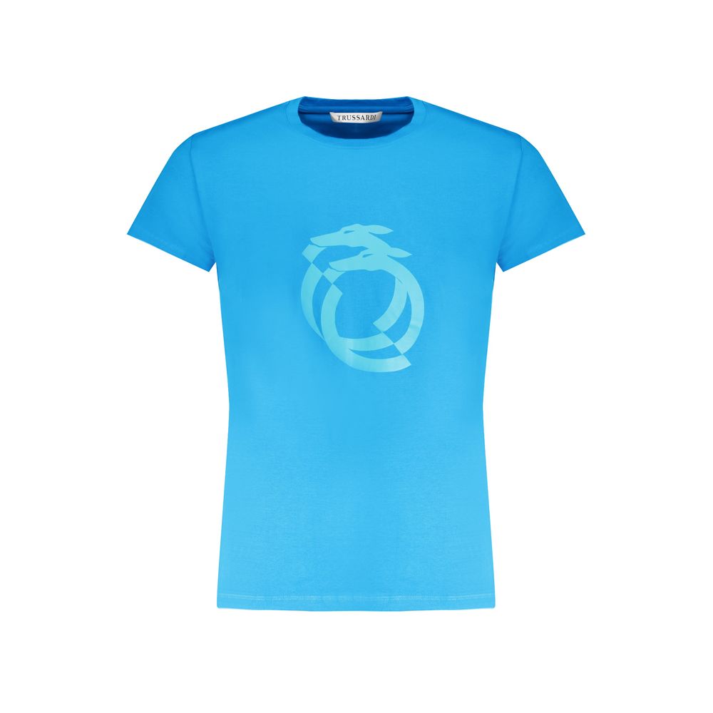 Trussardi Light Blue Cotton Men T-Shirt Trussardi