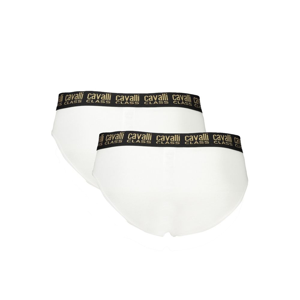 Cavalli Class Bianco Cotton Men Undergarment Cavalli Class