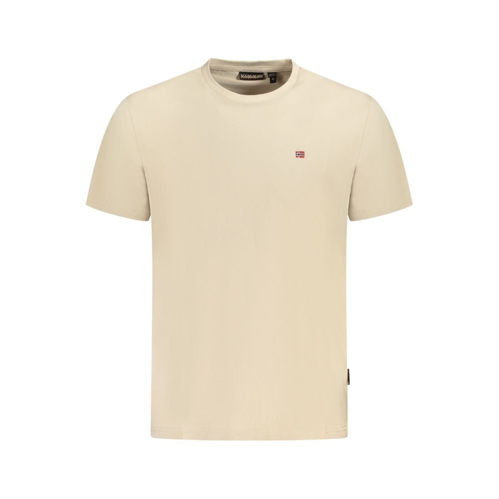 Napapijri Beige Cotton Men T-Shirt Napapijri
