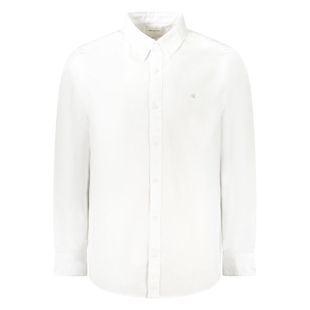 Calvin Klein White Cotton Men Shirt Calvin Klein