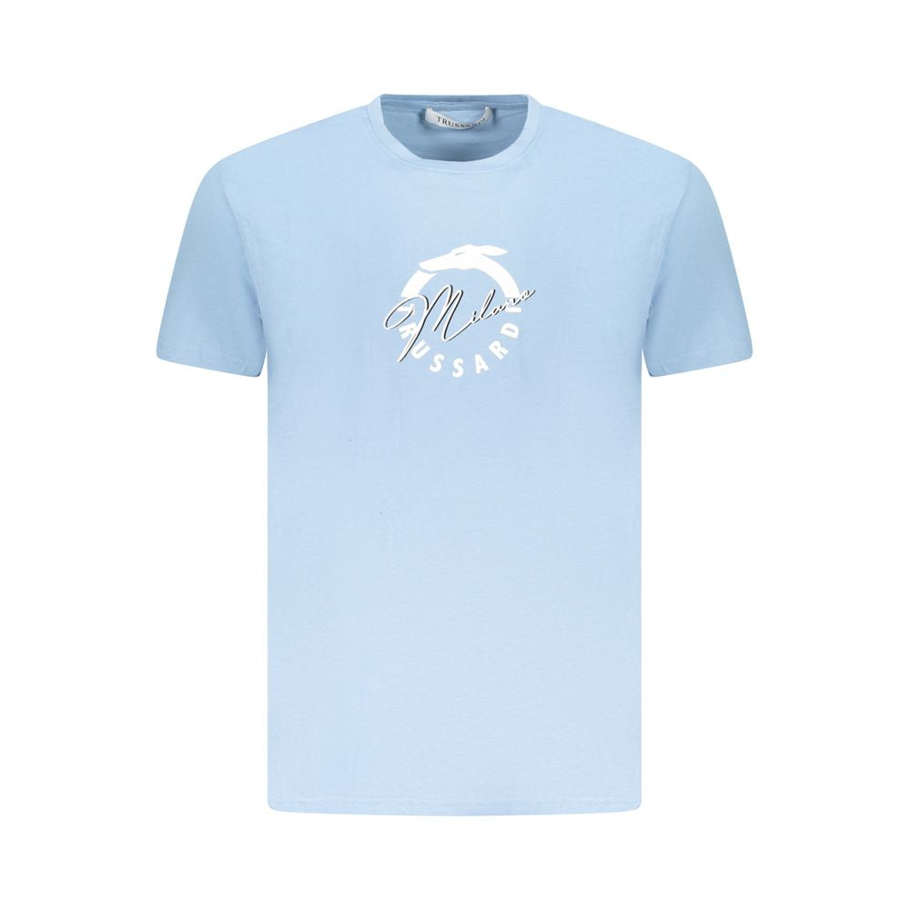 Trussardi Light Blue Cotton Men T-Shirt Trussardi