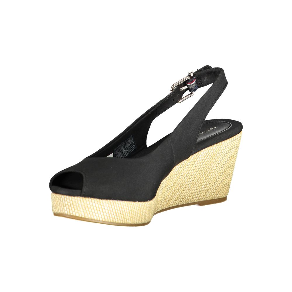 Tommy Hilfiger Black Polyester Women Sandal Tommy Hilfiger