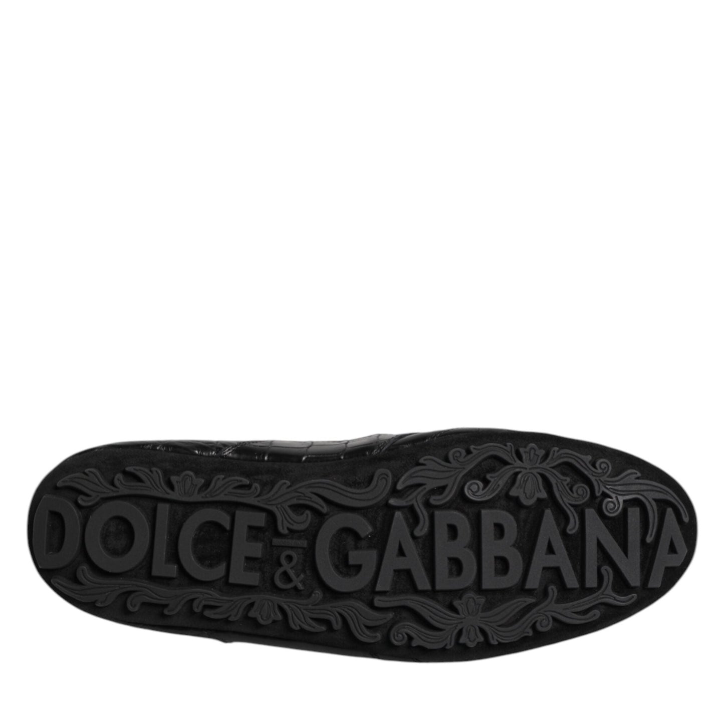 Dolce & Gabbana Black Exotic Leather Low Top Sneakers Shoes
