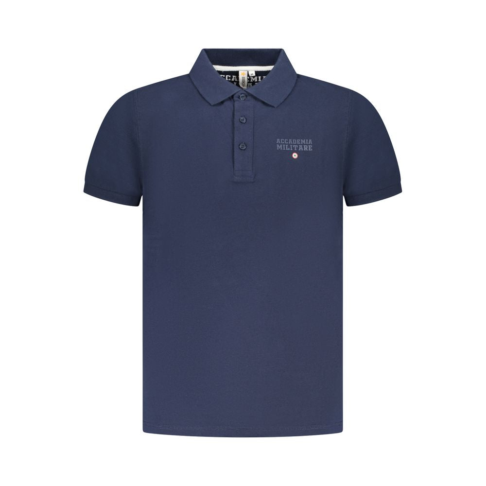 Accademia Militare Blue Cotton Polo Shirt Accademia Militare