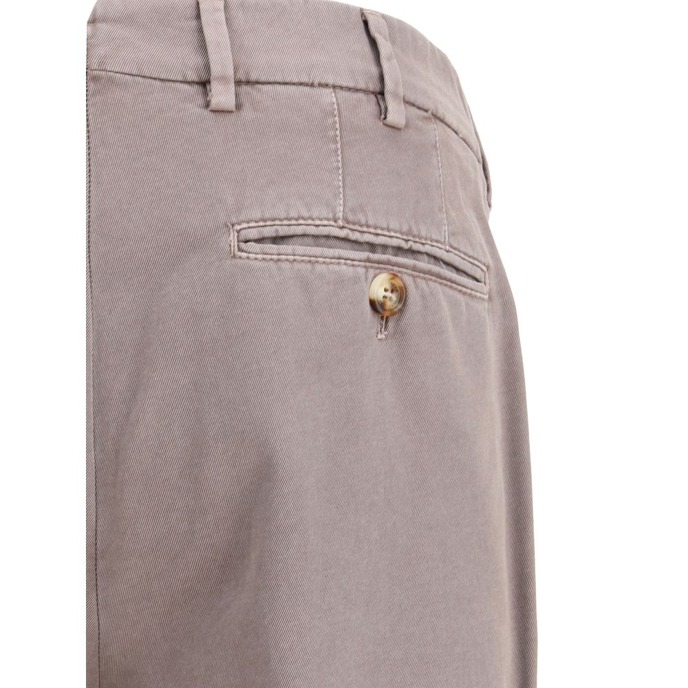 Brunello Cucinelli Gray Cotton Casual Pants Brunello Cucinelli
