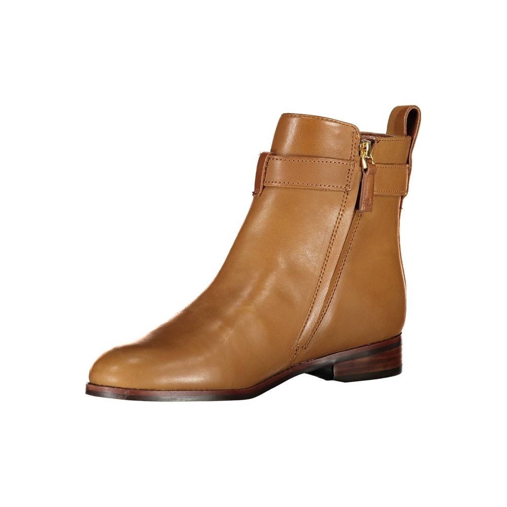 Ralph Lauren Brown Leather Women Boot Ralph Lauren