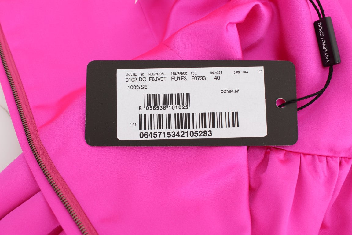 Dolce & Gabbana Pink Silk Long Sheath Ball Gown Dress Dolce & Gabbana