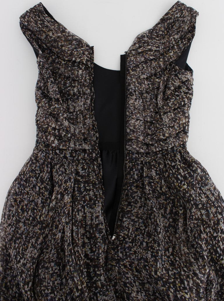 Dolce & Gabbana Dark Silk Shift Gown Full Length Dress Dolce & Gabbana