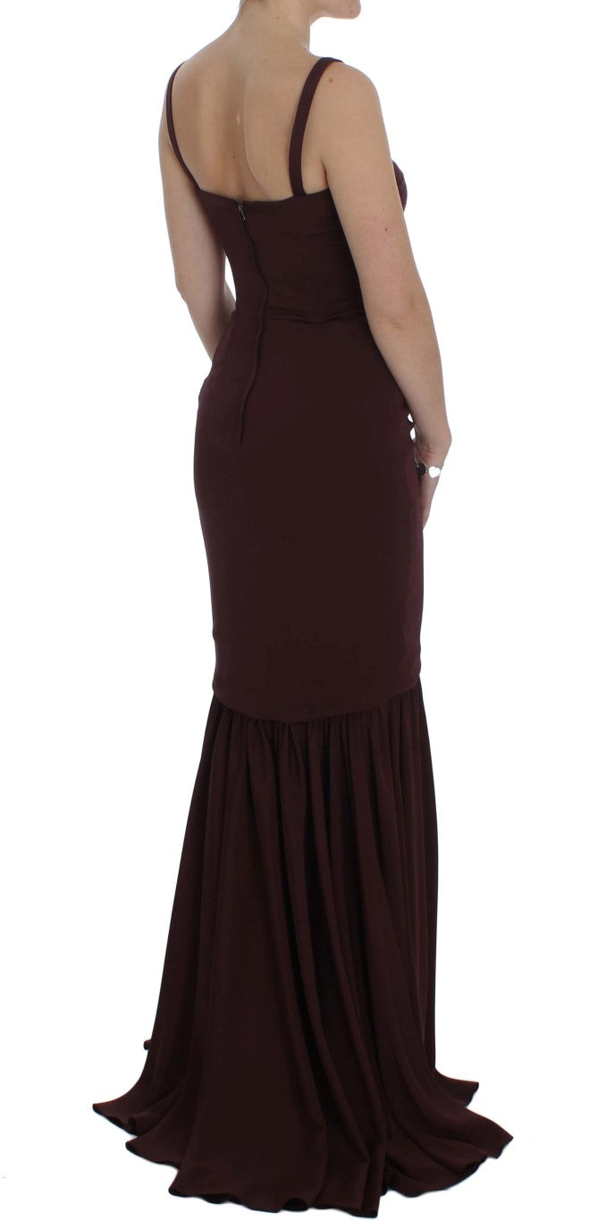 Dolce & Gabbana Bordeaux Stretch Full Length Sheath Dress Dolce & Gabbana