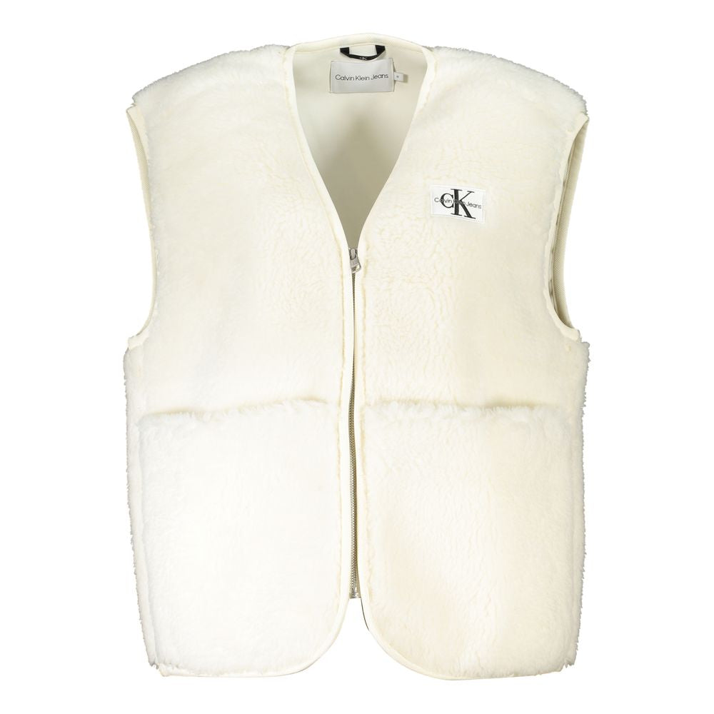 Calvin Klein White Polyester Jackets & Coat Calvin Klein