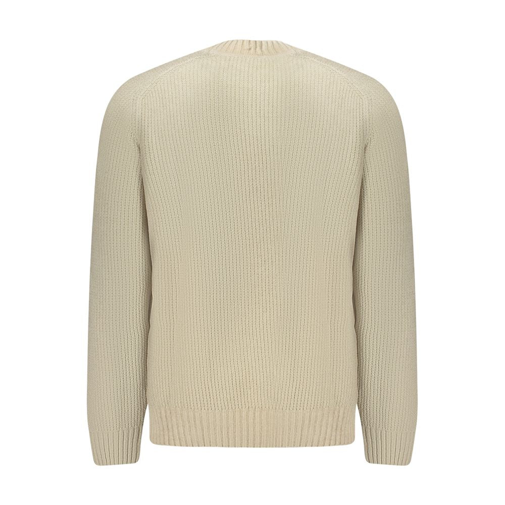 Hugo Boss Beige Cotton Men Sweater Hugo Boss