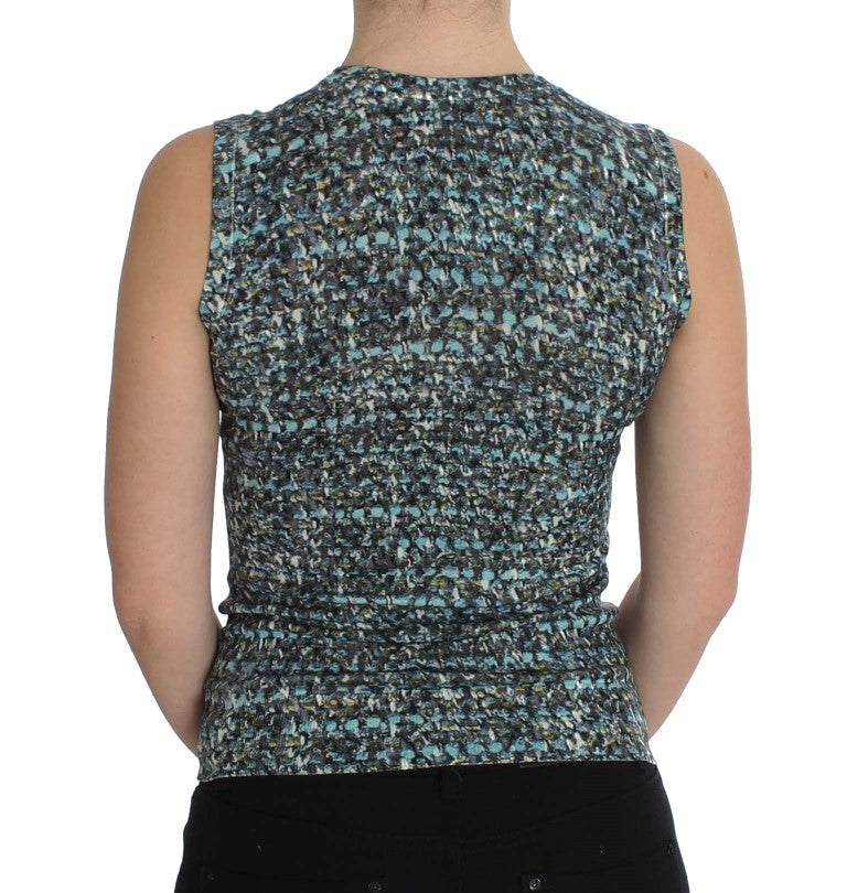 Dolce & Gabbana Blue Wool Sweater Sleeveless Pullover Dolce & Gabbana