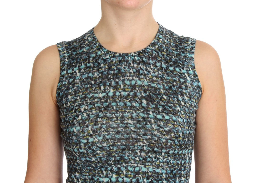 Dolce & Gabbana Blue Wool Sweater Sleeveless Pullover Dolce & Gabbana