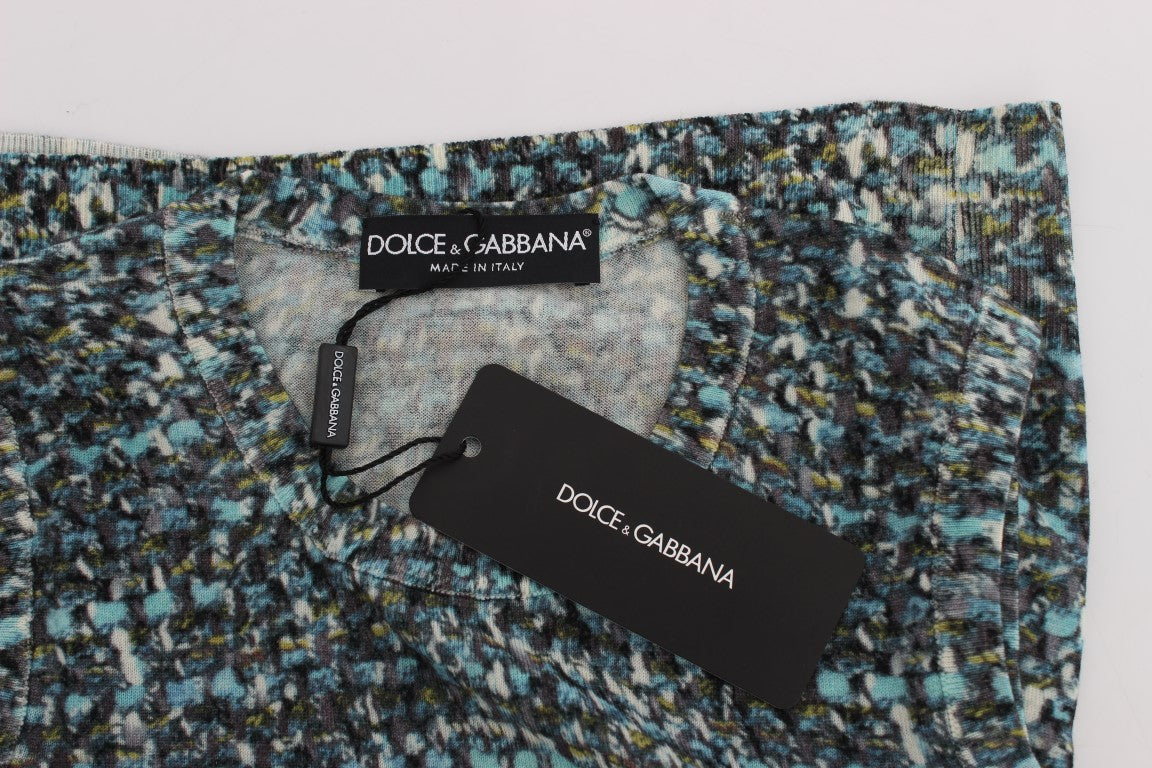 Dolce & Gabbana Blue Wool Sweater Sleeveless Pullover Dolce & Gabbana