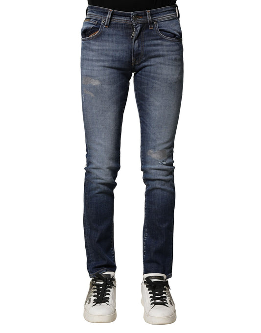 Dolce & Gabbana Blue Washed Cotton Slim Fit Men Denim Jeans Dolce & Gabbana