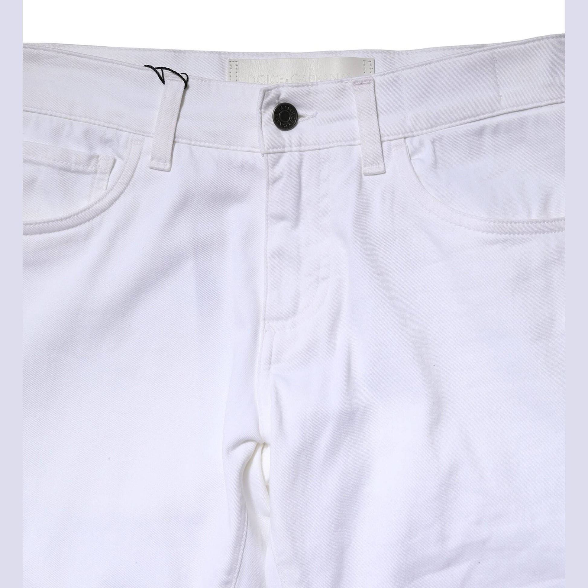 Dolce & Gabbana White Cotton Skinny Men Denim Jeans