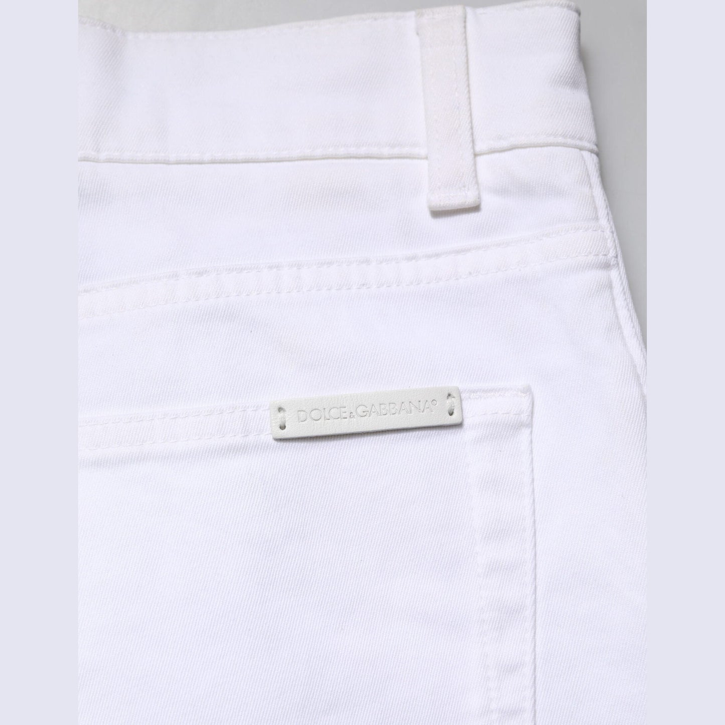 Dolce & Gabbana White Cotton Skinny Men Denim Jeans
