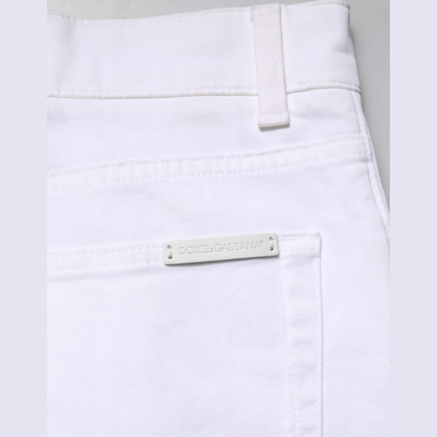 Dolce & Gabbana White Cotton Skinny Men Denim Jeans