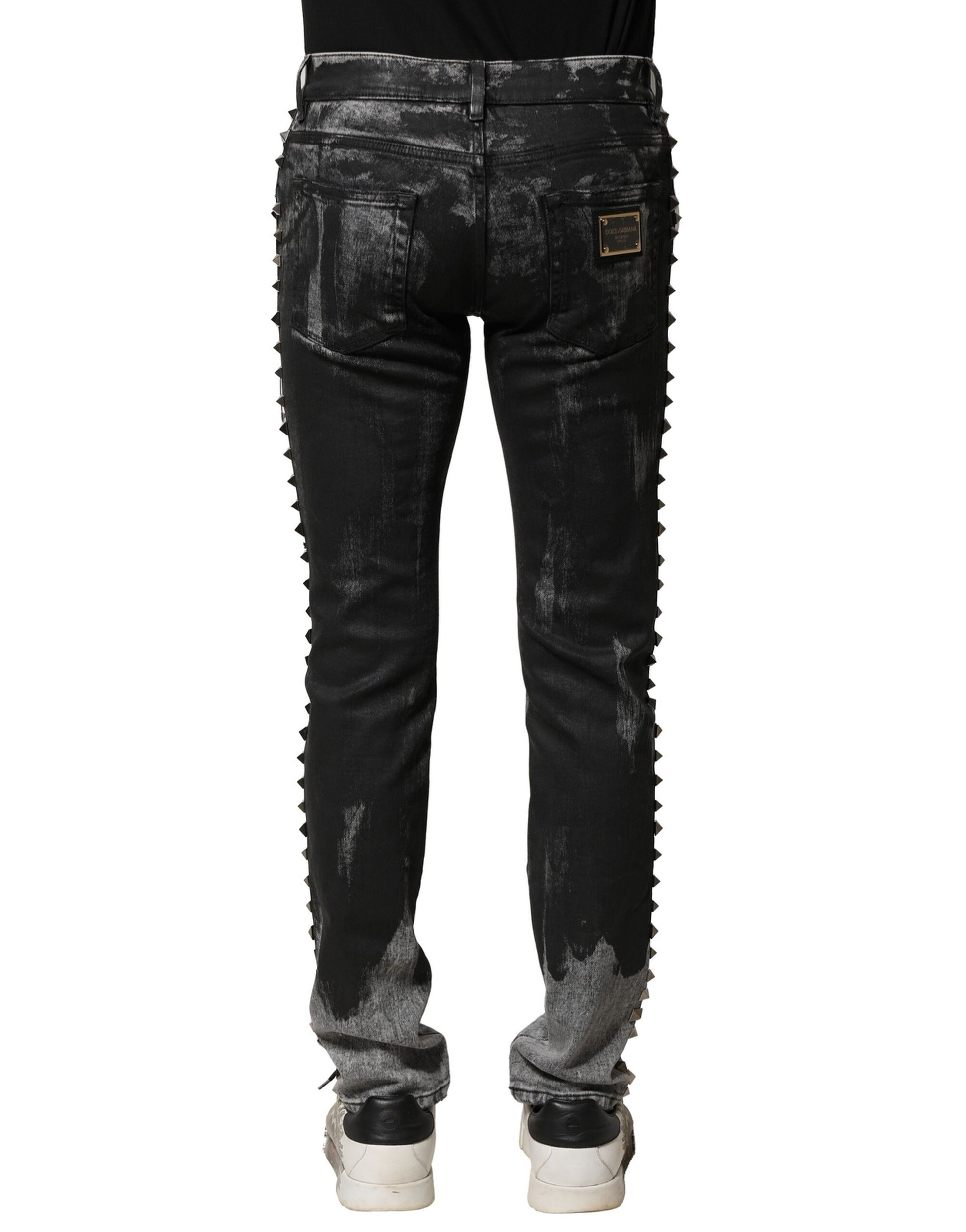 Dolce & Gabbana Black Washed Embellished Skinny Denim Jeans Dolce & Gabbana