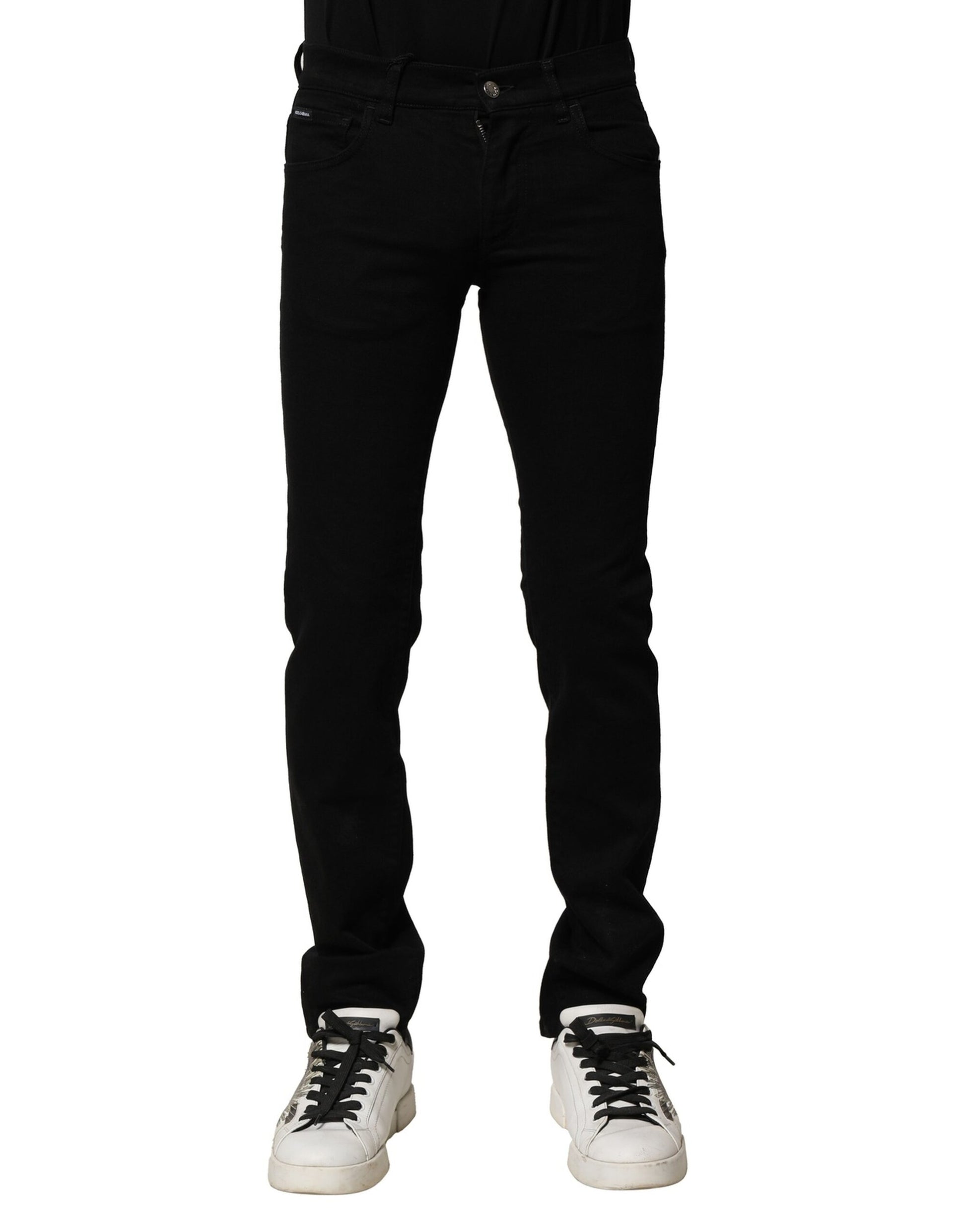 Dolce & Gabbana Black Cotton Stretch Skinny Men Denim Jeans Dolce & Gabbana