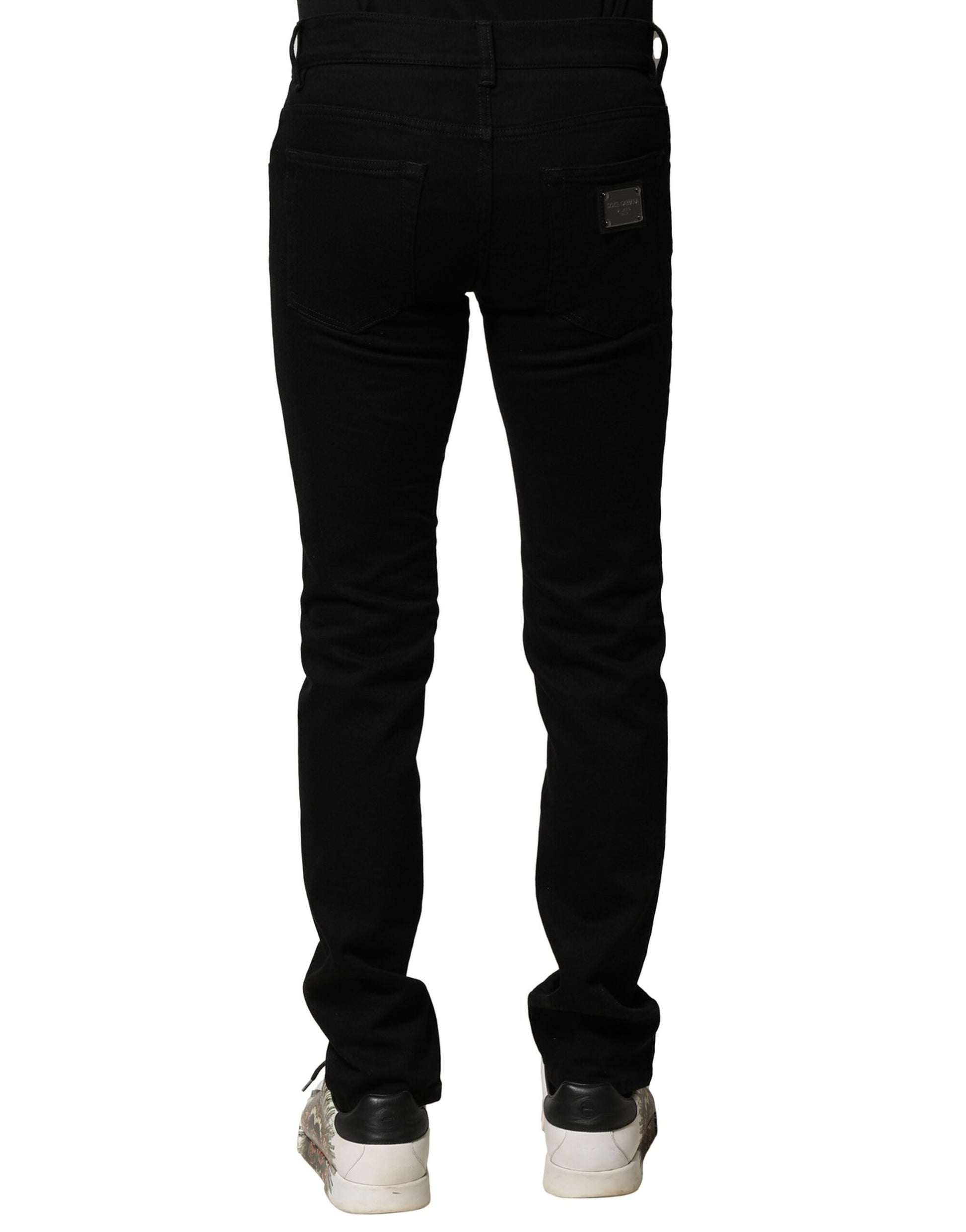 Dolce & Gabbana Black Cotton Stretch Skinny Men Denim Jeans Dolce & Gabbana