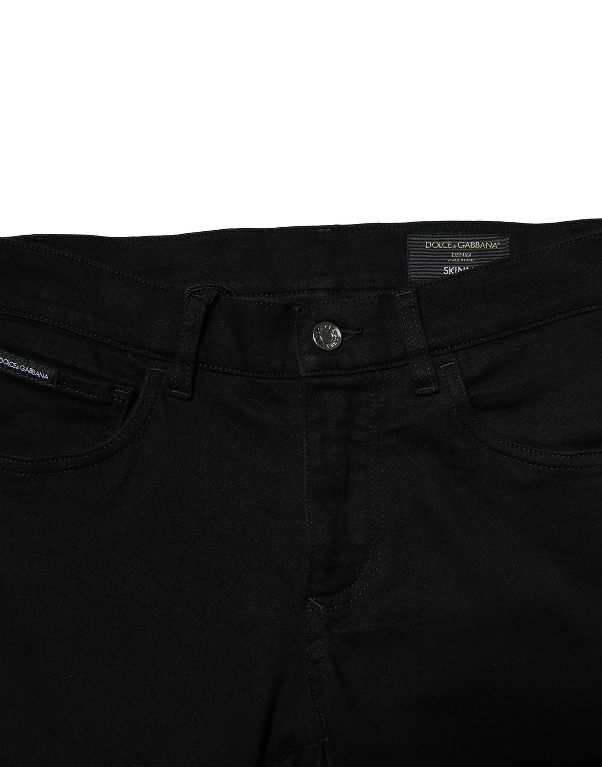 Dolce & Gabbana Black Cotton Stretch Skinny Men Denim Jeans Dolce & Gabbana