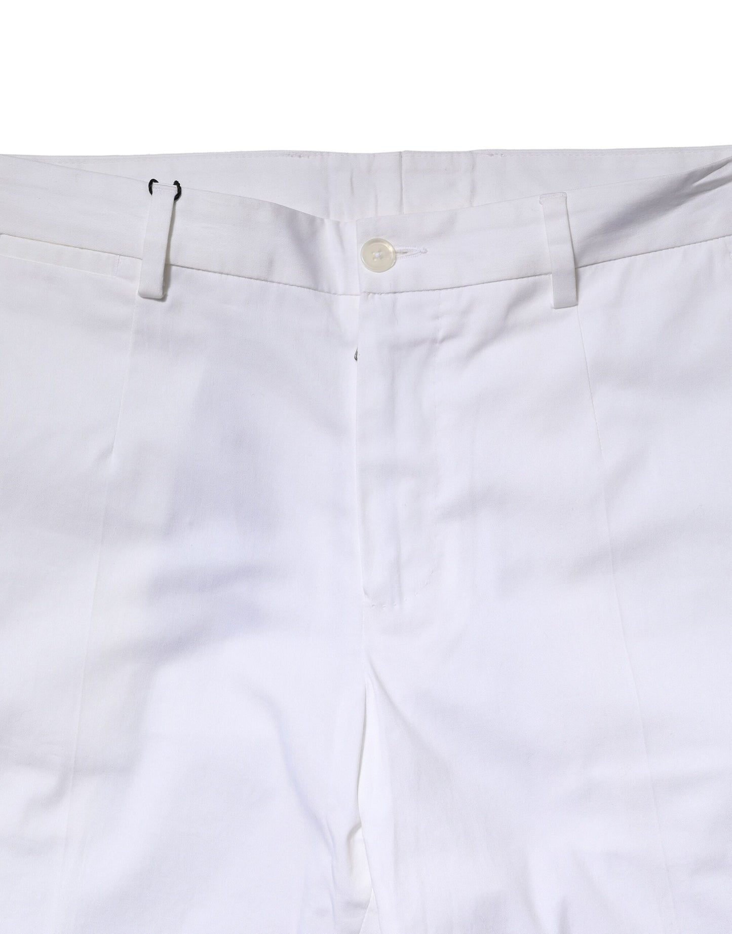Dolce & Gabbana White Cotton Straight Logo Men Pants Dolce & Gabbana