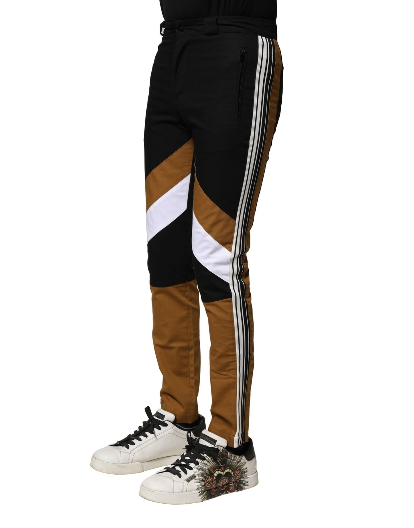 Dolce & Gabbana Multicolor Cotton Slim Fit Men Pants Dolce & Gabbana
