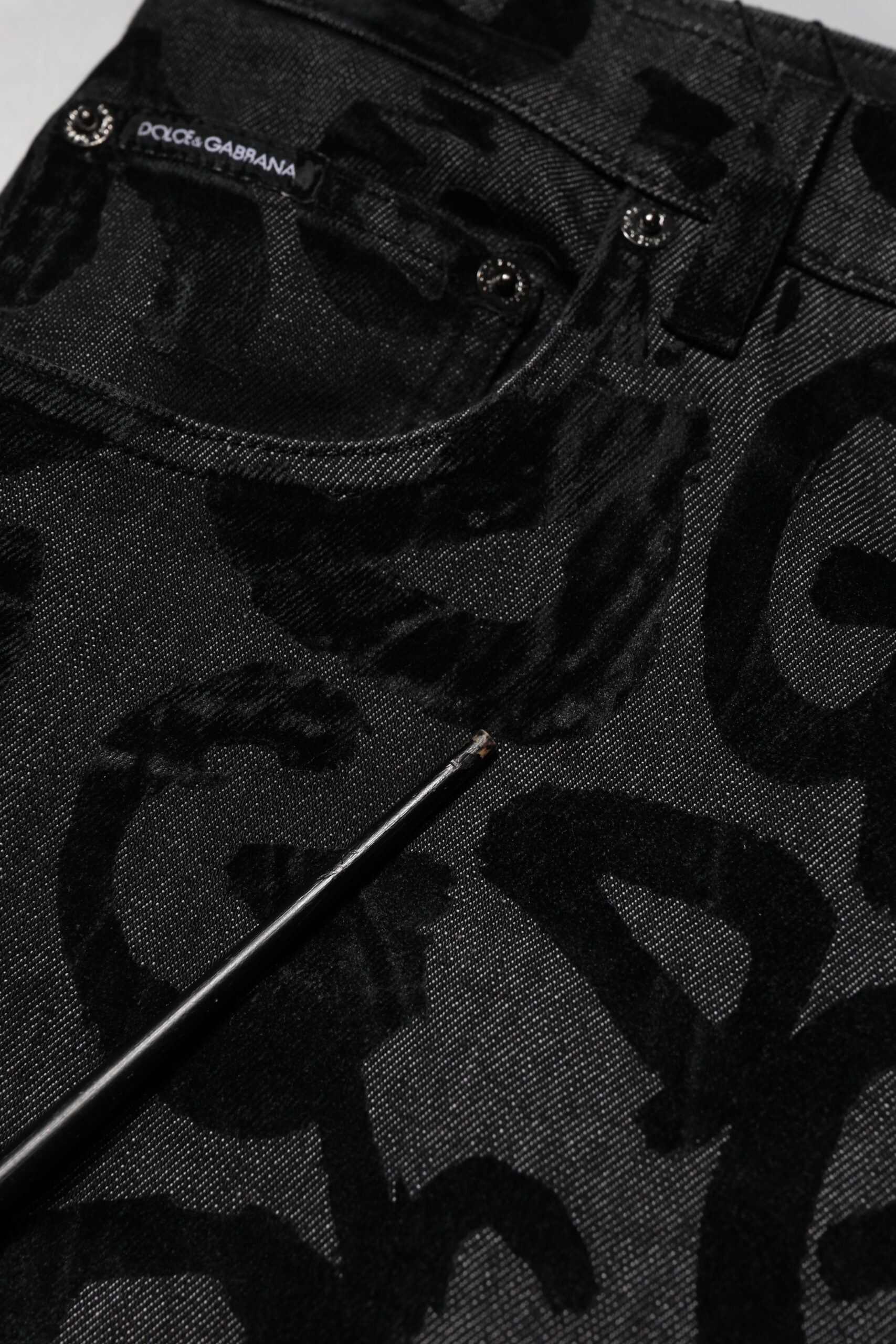 Dolce & Gabbana Gray Cotton DG Logo Straight Men Denim Jeans Dolce & Gabbana