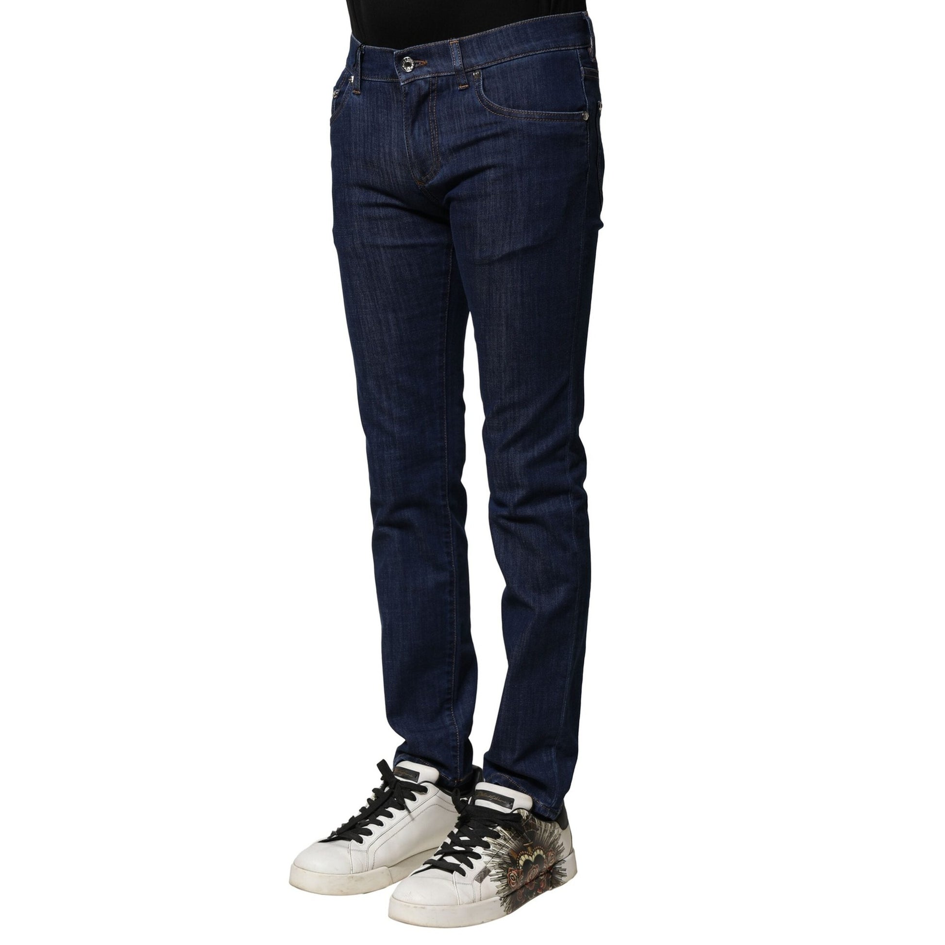 Dolce & Gabbana Blue Cotton Stretch Skinny Men Denim Jeans Dolce & Gabbana