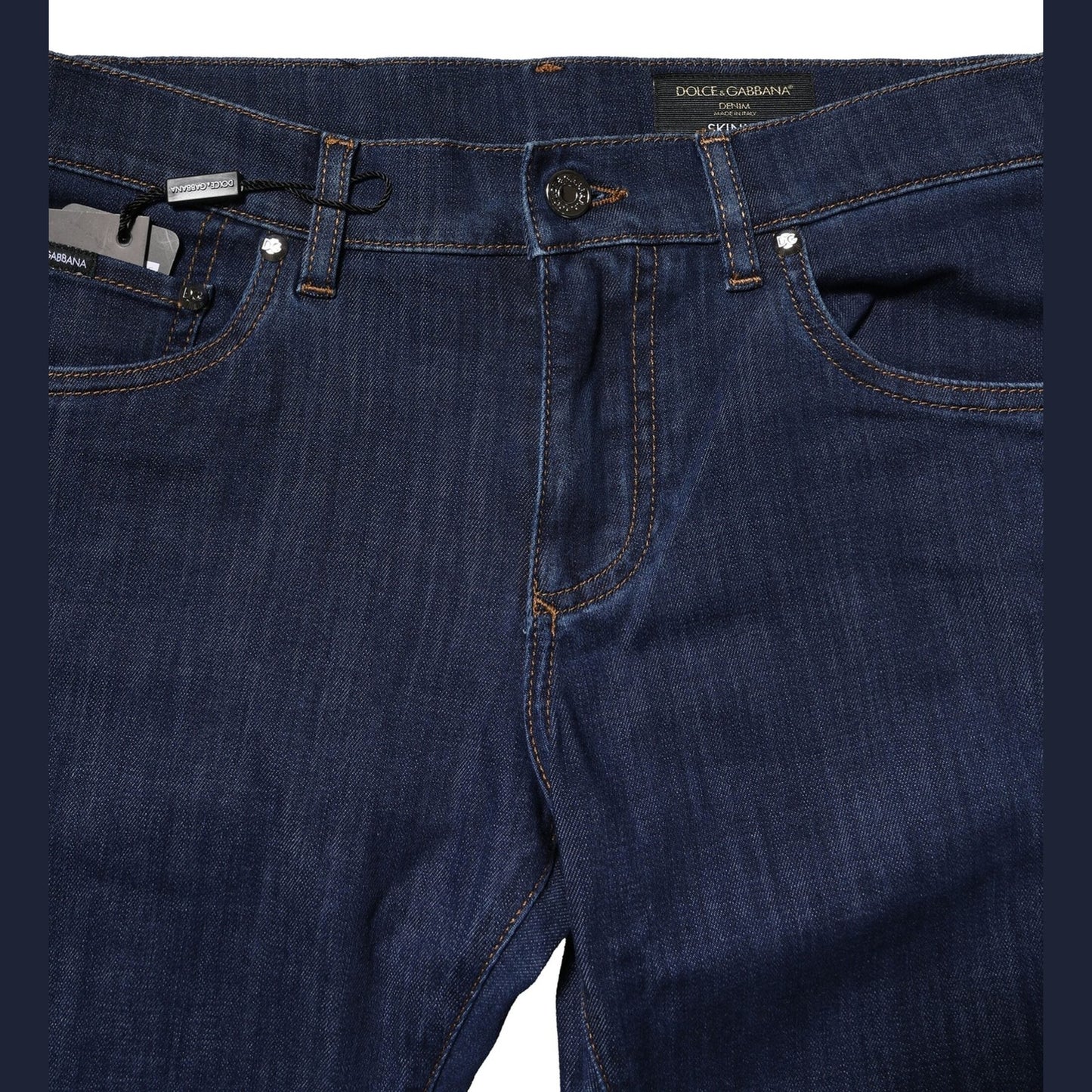 Dolce & Gabbana Blue Cotton Stretch Skinny Men Denim Jeans Dolce & Gabbana