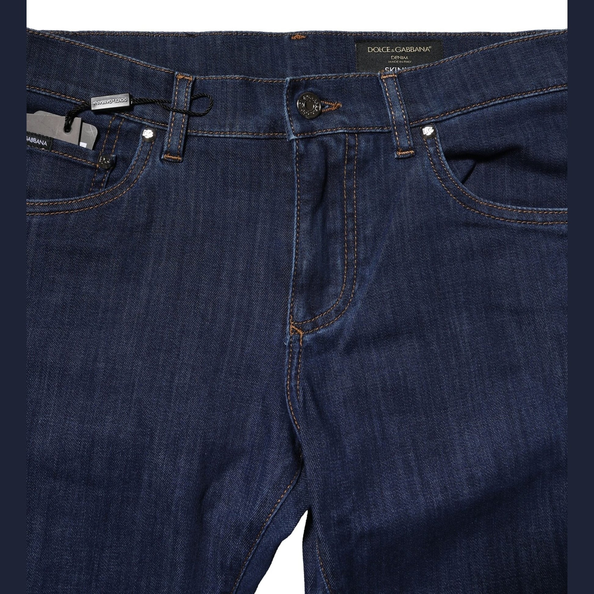 Dolce & Gabbana Blue Cotton Stretch Skinny Men Denim Jeans Dolce & Gabbana