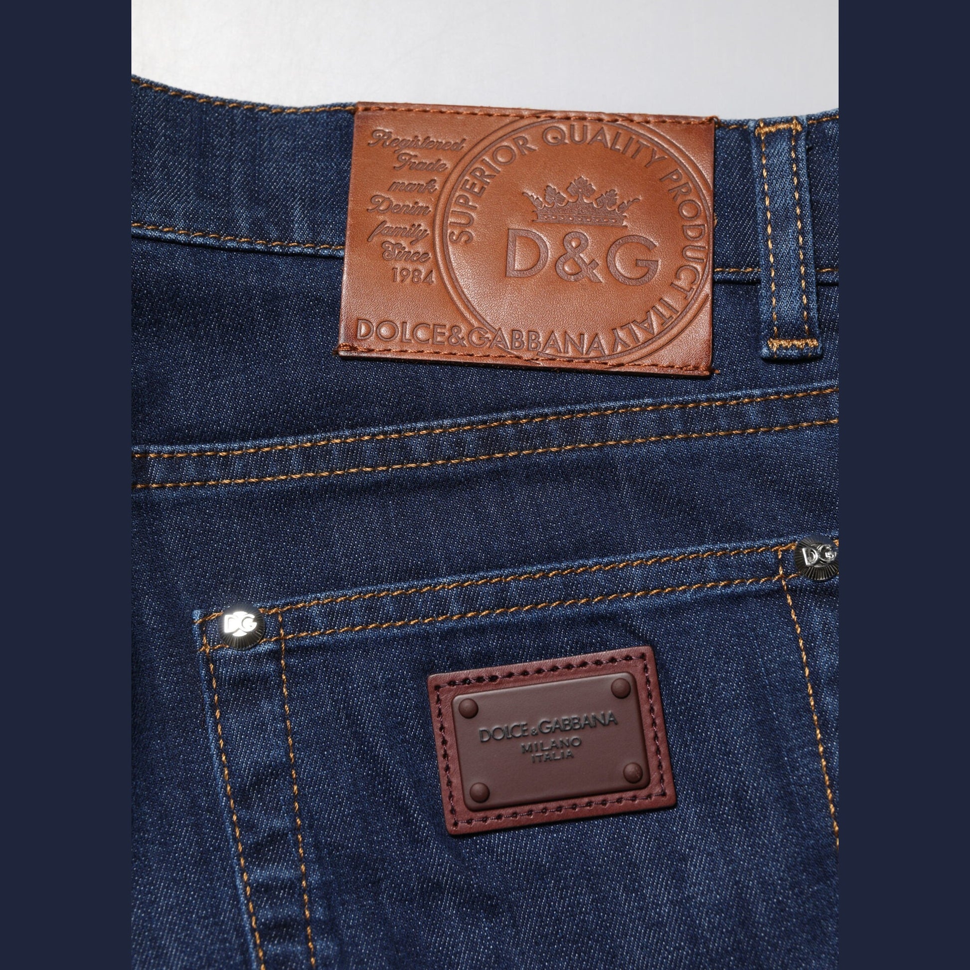 Dolce & Gabbana Blue Cotton Stretch Skinny Men Denim Jeans Dolce & Gabbana