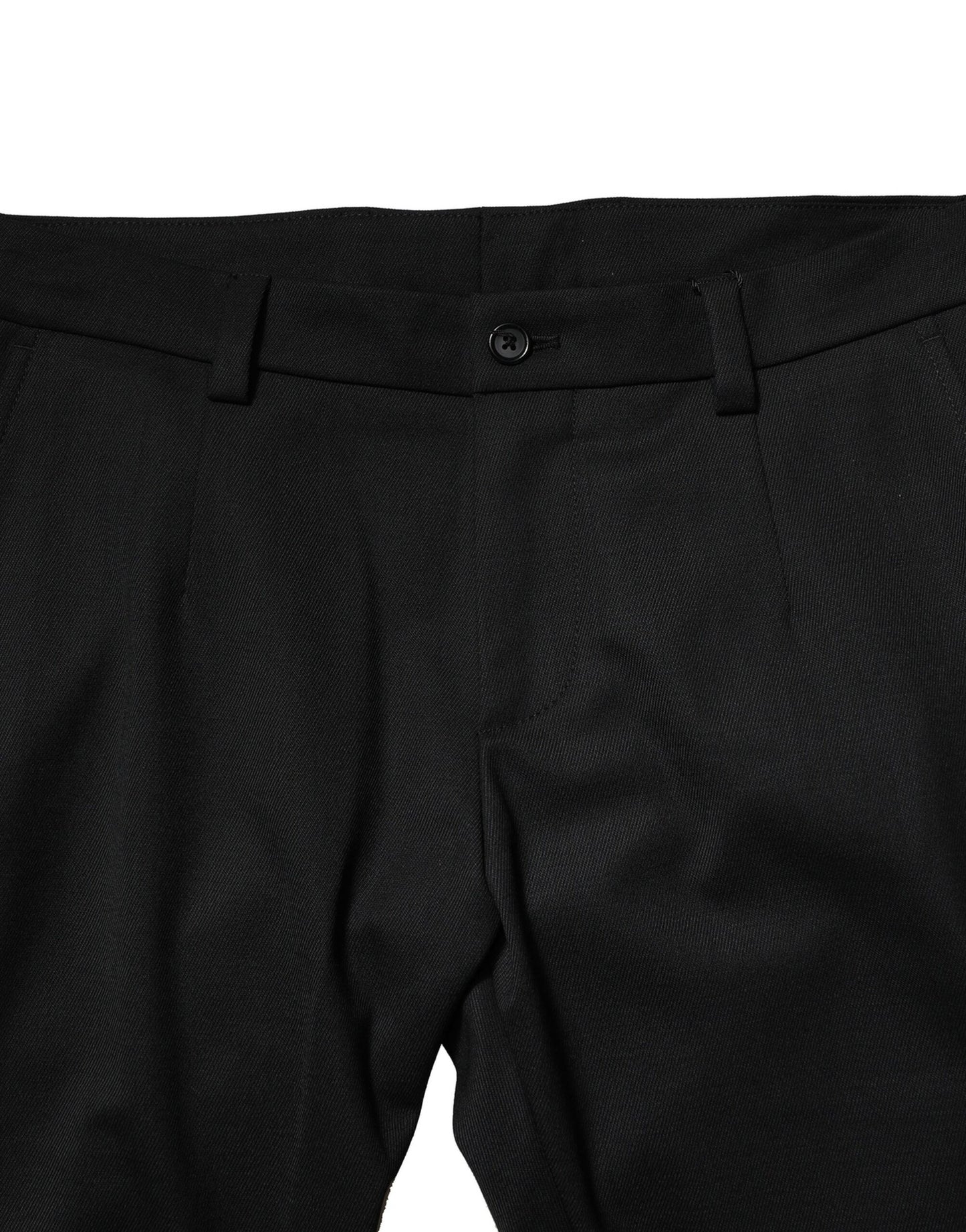Dolce & Gabbana Black Wool Men Skinny Mid Waist Pants Dolce & Gabbana