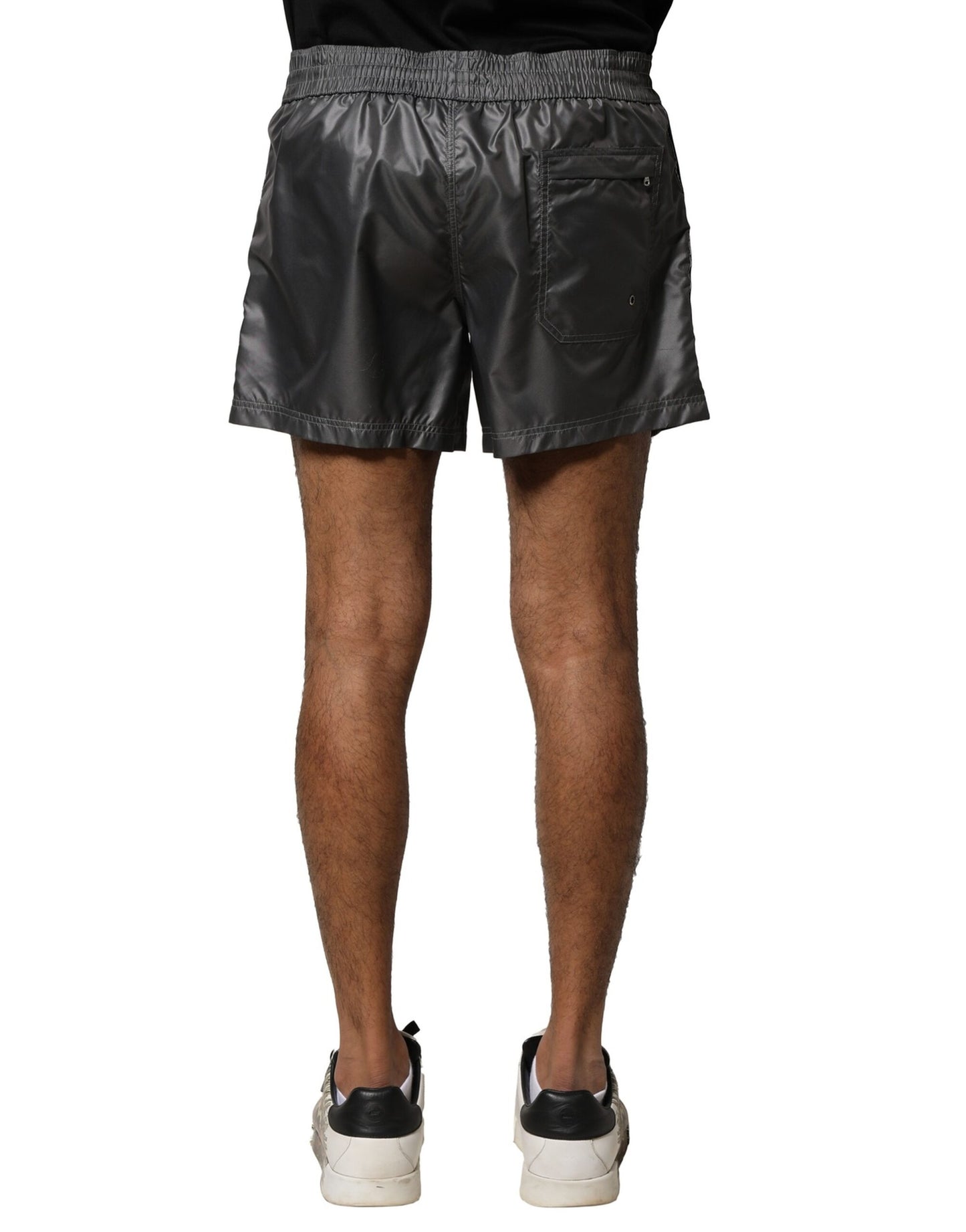 Dolce & Gabbana Gray Polyester Mid Waist Casual Bermuda Shorts Dolce & Gabbana