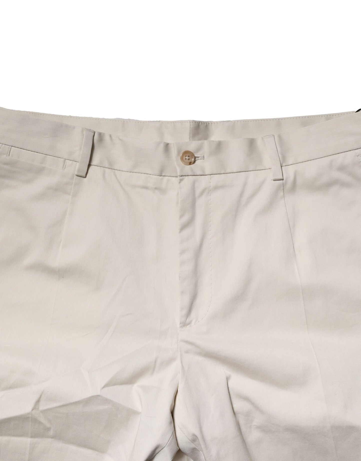 Dolce & Gabbana Beige Cotton Stretch Mid Waist Bermuda Shorts Dolce & Gabbana