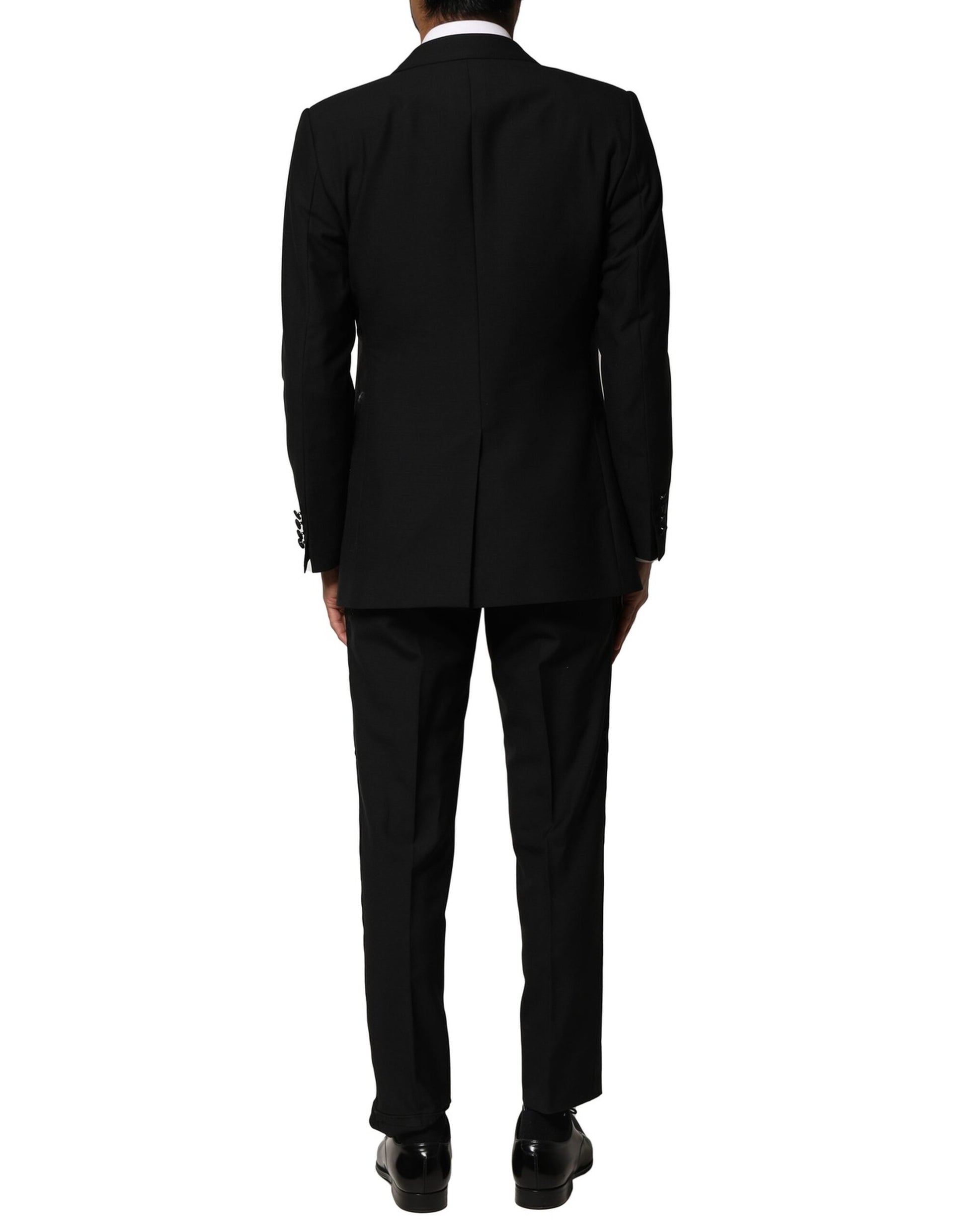 Dolce & Gabbana Black Wool 3 Piece Single Breasted Suit Dolce & Gabbana