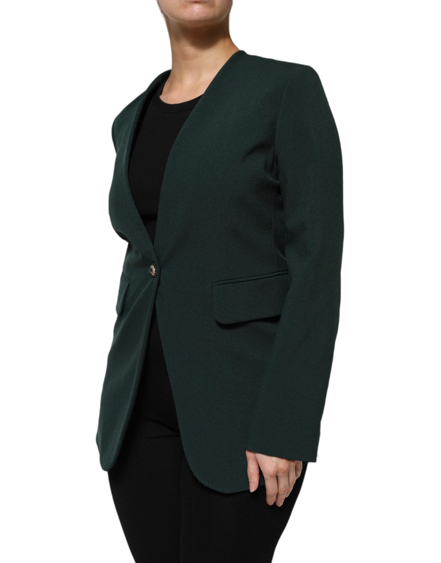 Maison Margiela Green Single Breasted One Button Coat Jacket Maison Margiela