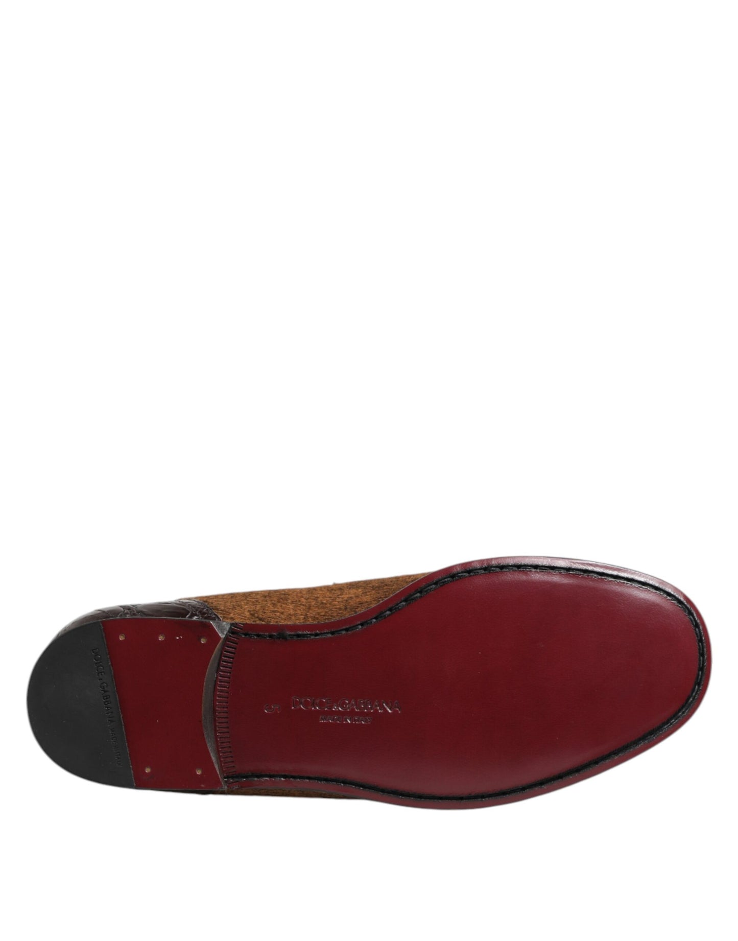 Dolce & Gabbana Brown Loafers Leather Slip On Men Dress Shoes Dolce & Gabbana