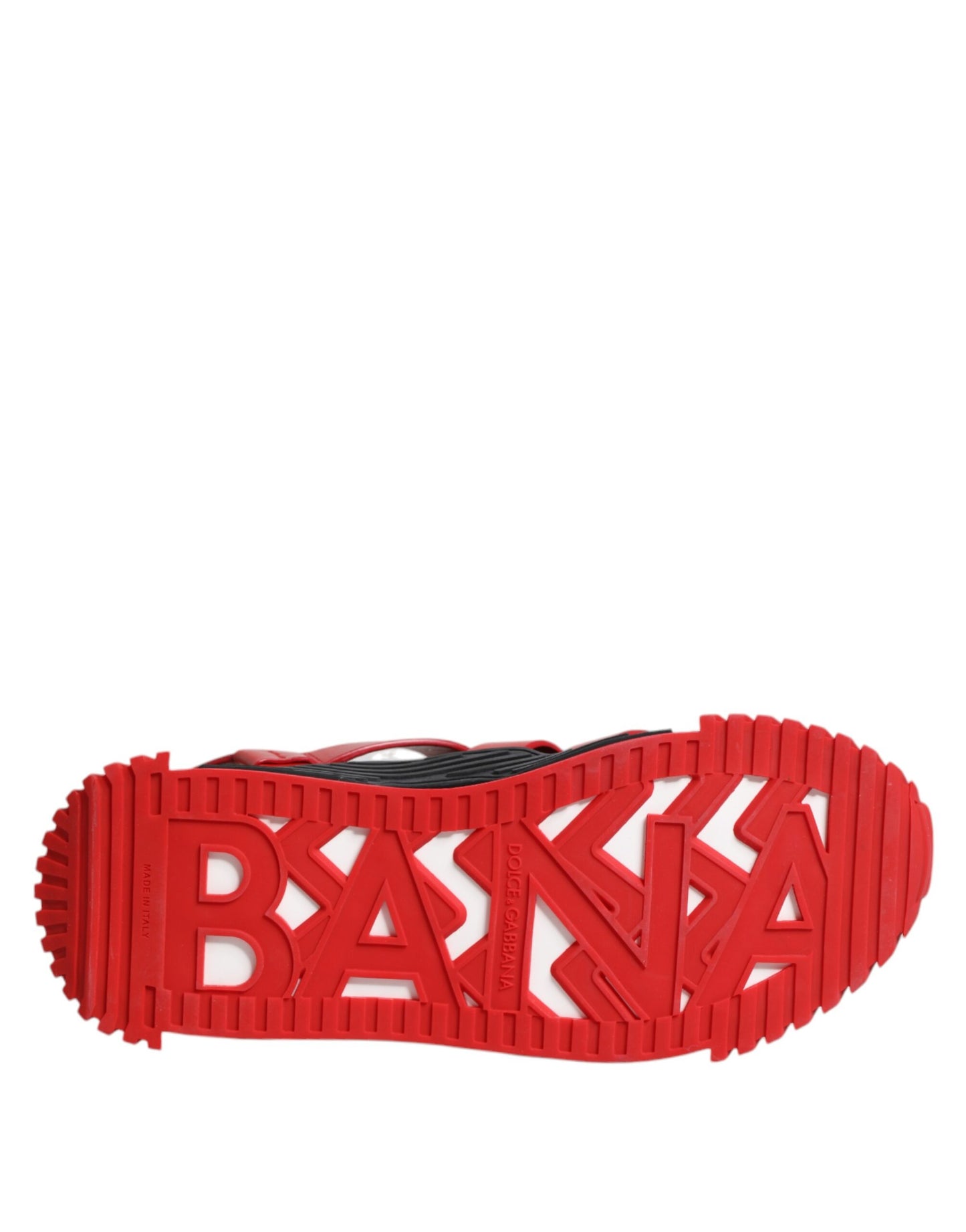 Dolce & Gabbana Red Black Leather Ankle Strap Sandals Shoes Dolce & Gabbana