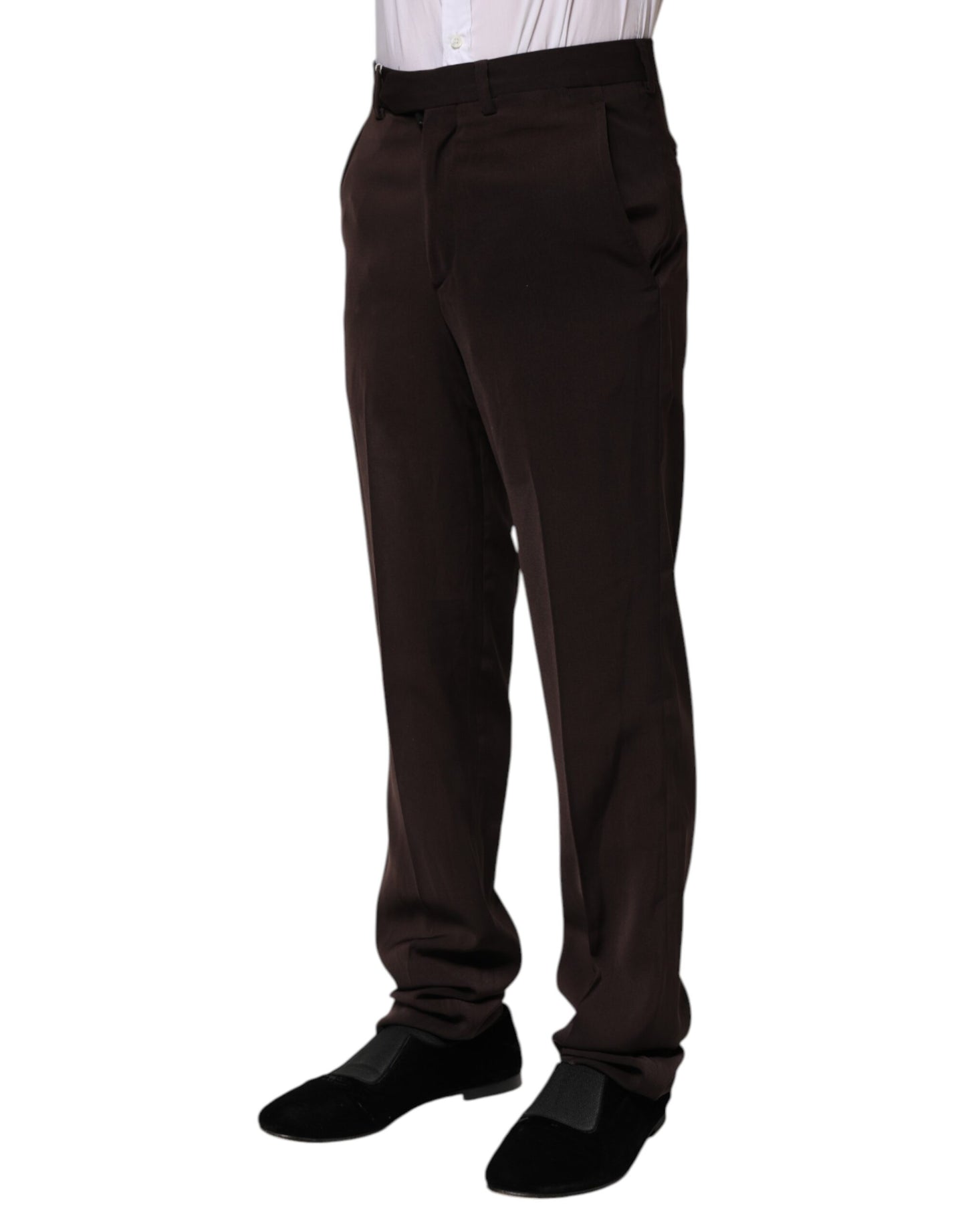 BENCIVENGA Dark Brown Mid Waist Dress Formal Pants BENCIVENGA