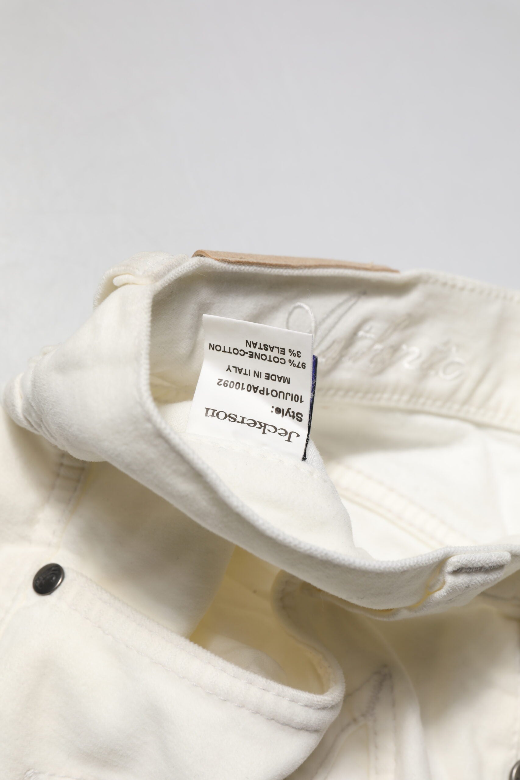 Jeckerson White Cotton Stretch Straight Fit Men Denim Jeans Jeckerson