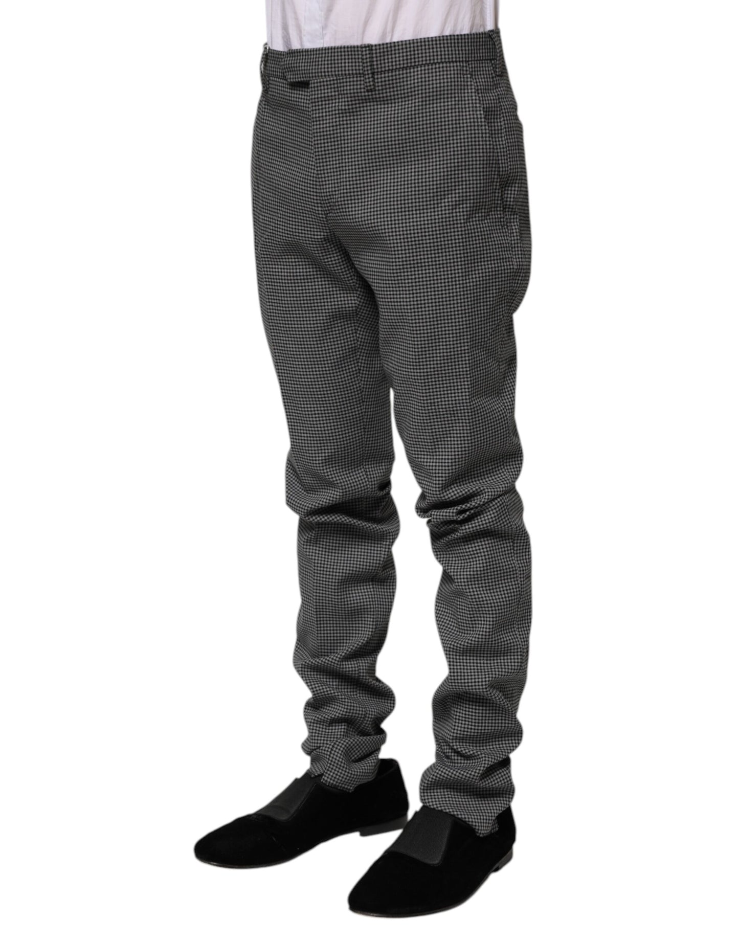 BENCIVENGA Black White Checkered Tapered Dress Pants BENCIVENGA